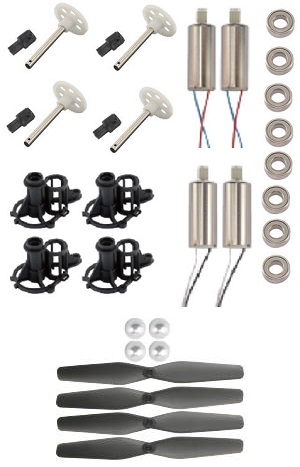 MJX X104G RC Quadcopter spare parts main blades with caps + main motors + motor deck set + bearings + main gears set - Click Image to Close