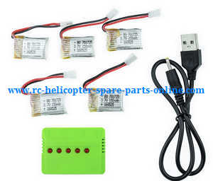 Syma X2 quadcopter spare parts 1 to 5 charger box + 5*3.7V 150mAh battery set - Click Image to Close