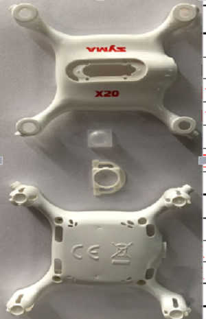 Syma X20 X20-S RC quadcopter spare parts upper and lower cover (White) - Click Image to Close