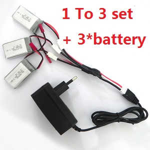 MJX X401H RC quadcopter spare parts 1 to 3 charger wire + 3*7.4V 350mAh battery set