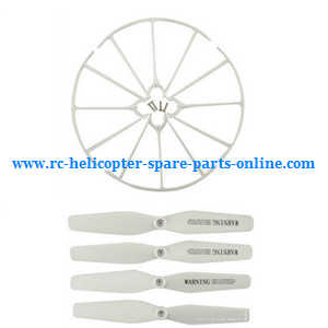 Syma X56pro X56W-P RC quadcopter spare parts protection frame set + main blades (White) - Click Image to Close