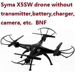 Syma X5SW RC drone without transmitter battery charger camera etc. BNF Black - Click Image to Close