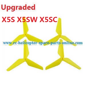 syma x5s x5sw x5sc quadcopter spare parts upgrade Three leaf shape blades (Yellow) - Click Image to Close
