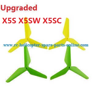 syma x5s x5sw x5sc quadcopter spare parts upgrade Three leaf shape blades (green-yellow)