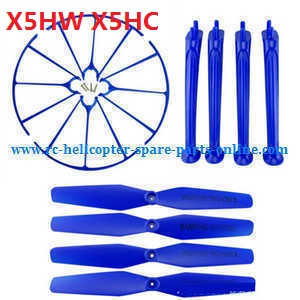 syma x5hc x5hw quadcopter spare parts main blades + protection set + undercarriage set (Blue)