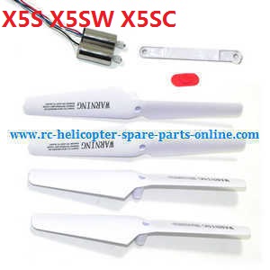 syma x5s x5sw x5sc x5hc x5hw quadcopter spare parts main blades + 2x motor + red switch + fixed set of cam (White)