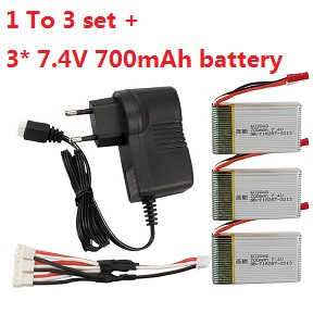 MJX X601H RC quadcopter spare parts 1 to 3 charger set + 3*7.4V 700mAh battery set