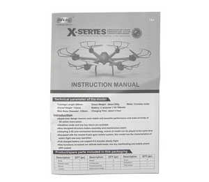 MJX X601H RC quadcopter spare parts English manual book