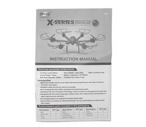MJX X601H RC quadcopter spare parts English manual book MJX X601H RC quadcopter spare parts English manual book