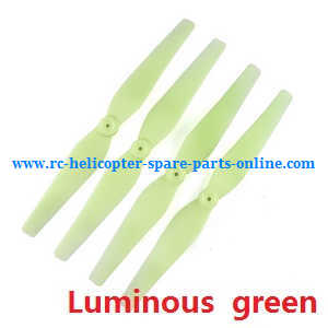 syma x8c x8w x8g x8hc x8hw x8hg quadcopter spare parts main blades propellers (luminous green) - Click Image to Close
