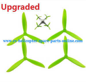 syma x8c x8w x8g x8hc x8hw x8hg quadcopter spare parts upgrade Three leaf shape blades (Green) - Click Image to Close