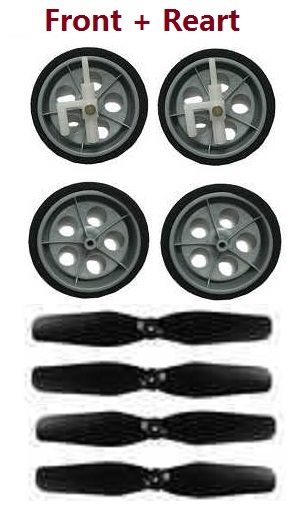 Syma x9 x9s RC fly car quadcopter spare parts front and rear wheels + main blades - Click Image to Close