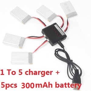 Wltoys XK A110 RC Airplanes Helicopter spare parts 1 to 5 charger box set + 5* 3.7V 300mAh battery set
