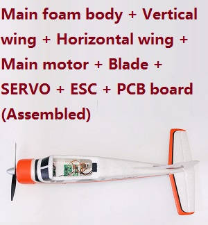 XK A600 RC Airplanes Helicopter spare parts main foam body + vertical wing + horizontal wing + SERVO + ESC + Main motor + Blade + PCB board (Assembled)