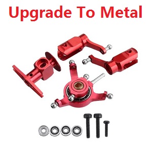 V977 Wltoys WL RC helicopter spare parts upgrade metal parts set Red - Click Image to Close
