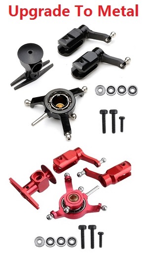 XK K110 K110S Wltoys WL RC helicopter spare parts upgrade to metal parts set Red + Black - Click Image to Close