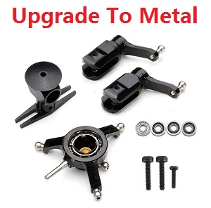 XK K110 K110S Wltoys WL RC helicopter spare parts upgrade metal parts set Black - Click Image to Close