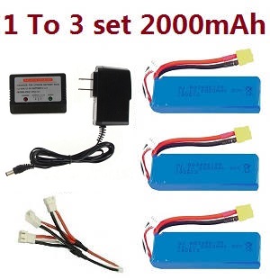 XK X350 quadcopter spare parts 1 to 3 charger set + 3*battery 11.1V 2000mAh set