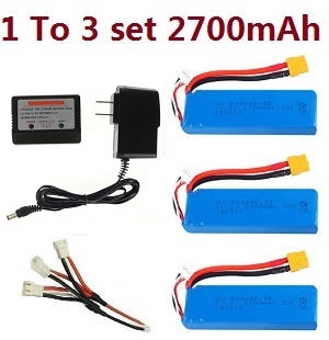 XK X350 quadcopter spare parts 1 to 3 charger set + 3*battery 11.1V 2700mAh set