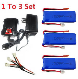 Wltoys XK X420 RC Airplanes Helicopter spare parts 1 to 3 charger set + 3*7.4V 900mAh battery set