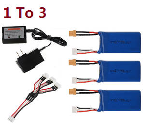 Wltoys XK X450 RC Airplanes Helicopter spare parts 1 to 3 charger set + 3*11.1V 1000mAh battery set - Click Image to Close