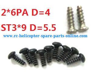XK X500 X500-A quadcopter spare parts screws (2*6PA D=4 + ST3*9 D=5.5)