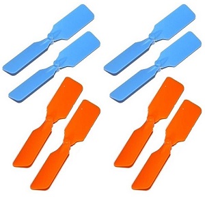 Attop toys YD-811 YD-815 RC helicopter spare parts tail blade 8pcs Blue + Orange - Click Image to Close