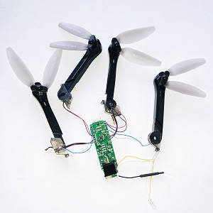 Syma X30 Z6 RC drone spare parts PCB board + side motor arms set + main blades (Assembled) Black