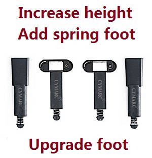 Hubsan H117S ZINO,ZINO-Y,ZINO Pro,ZINO Pro + Plus RC Drone Quadcopter spare parts upgrade heighten foot and add spring foot (Black) - Click Image to Close