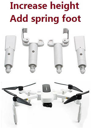 Hubsan H117S ZINO,ZINO-Y,ZINO Pro,ZINO Pro + Plus RC Drone Quadcopter spare parts upgrade heighten foot and add spring foot (White)