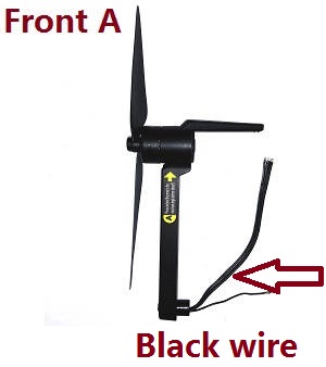 Hubsan H117S ZINO,ZINO-Y,ZINO Pro,ZINO Pro + Plus RC Drone Quadcopter spare parts side motor black bar set A with WIFI antenna (Front A Long Black wire) - Click Image to Close