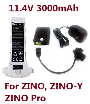 *** Deal *** Hubsan H117S ZINO,ZINO-Y,ZINO Pro,ZINO Pro + Plus RC Drone spare parts battery 11.4V 3000mAh White with charger set (for ZINO, ZINO-Y, ZINO Pro)