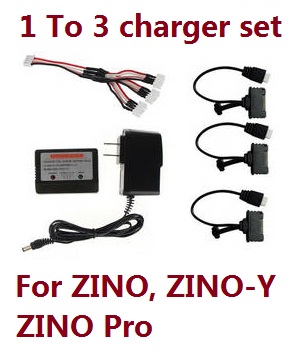 Hubsan H117S ZINO,ZINO-Y,ZINO Pro,ZINO Pro + Plus RC Drone Quadcopter spare parts 1 to 3 charger set - Click Image to Close