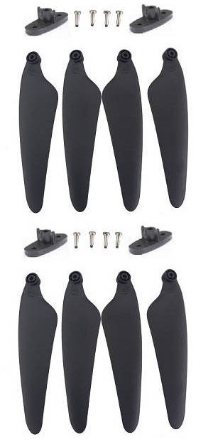 Hubsan ZINO 2 RC Drone spare parts main blades with fixed grip and screws 1 set (Black) - Click Image to Close