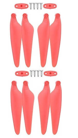 Hubsan ZINO 2+ plus RC drone spare parts main blades with fixed grip and screws 1 set (Red) - Click Image to Close